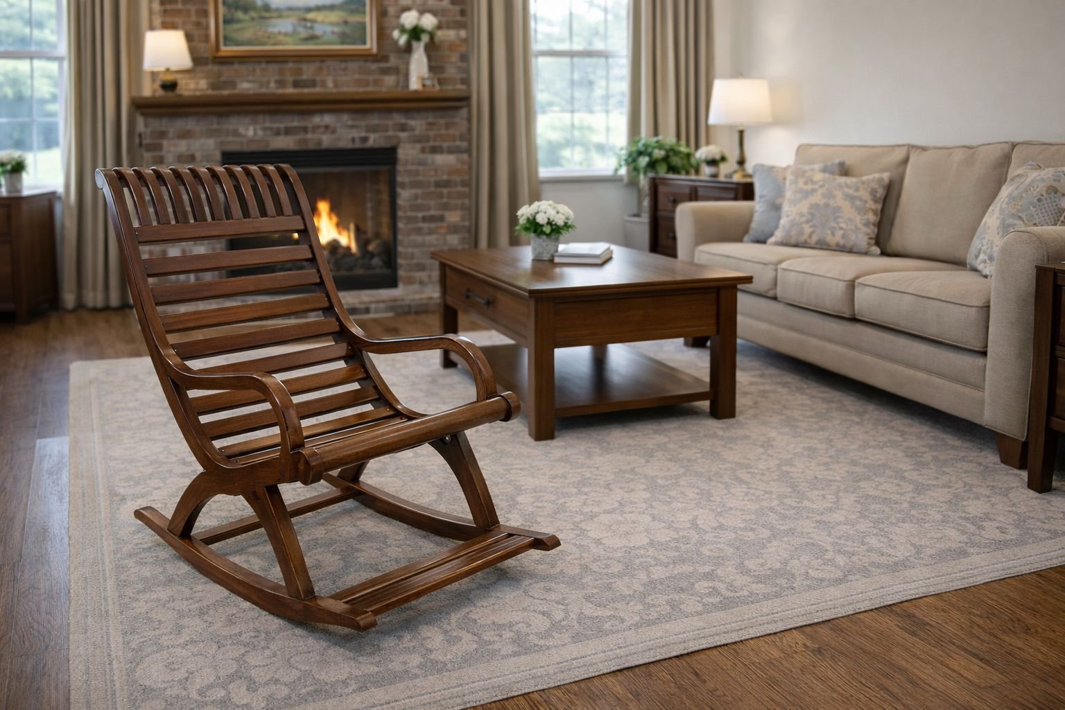 wooden rocking chair