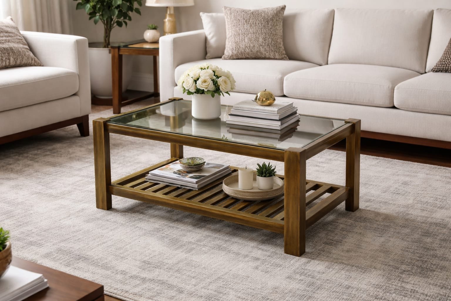 RECTANGULAR GLASS TOP TEPOY