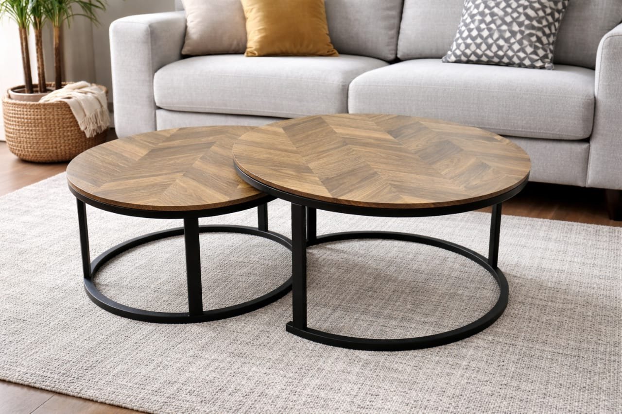 NESTING ROUND TABLES(SET OF 2)